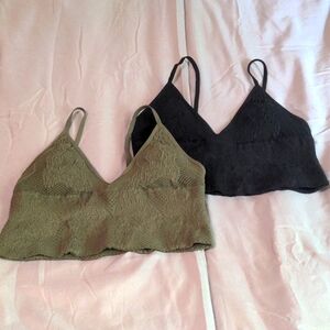 Two Crochet Bralettes Crop Top M/L